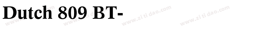 Dutch 809 BT字体转换
